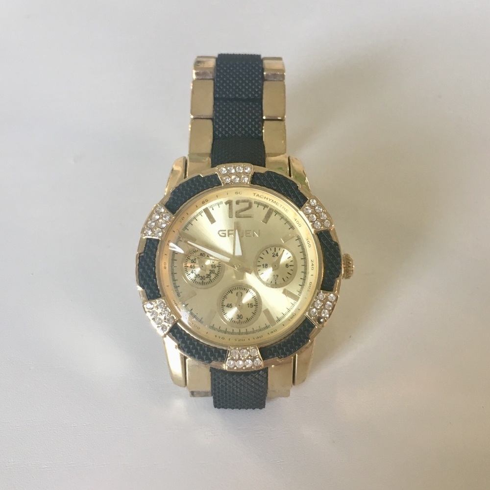 ✨ Gruen Black and Gold Watch ✨
